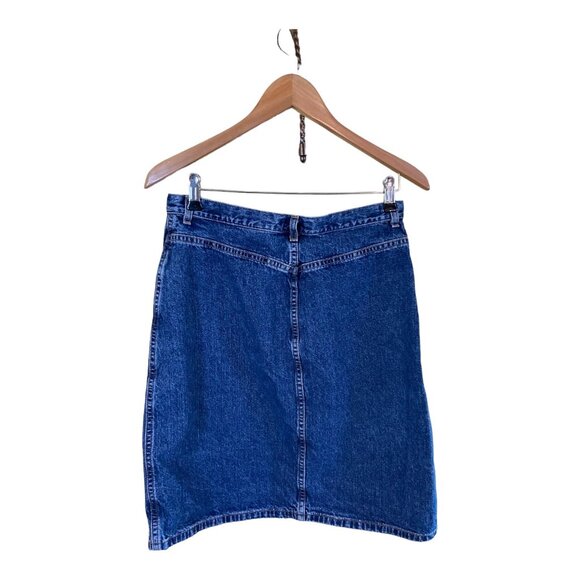 Vintage Eddie Bauer Y2K Denim Pencil Skirt Size 10 High Waist 90s Grunge Mom - Picture 3 of 5